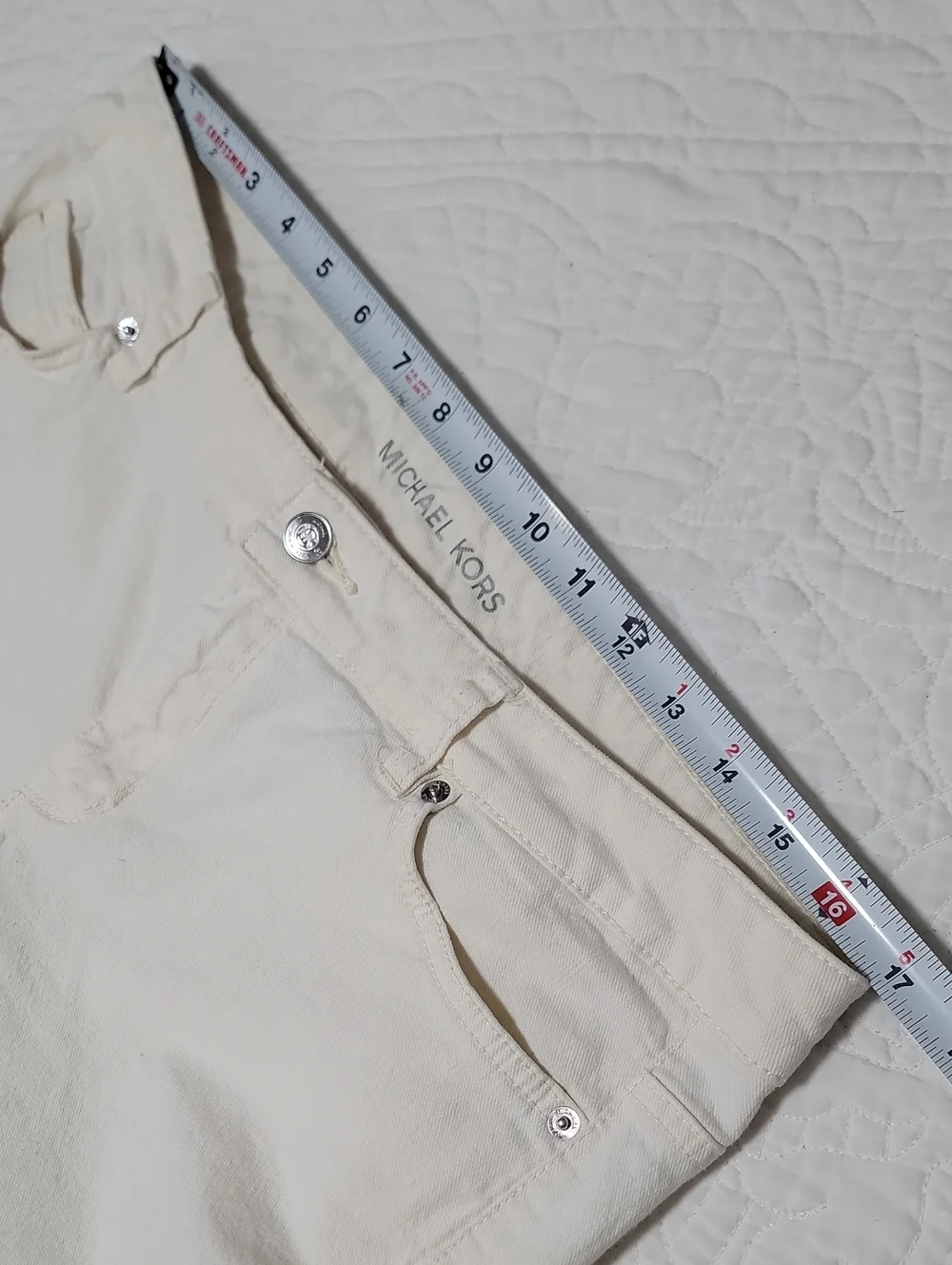 Michael Kors Off-White Cream Skinny Jeans Slim Fit Stretch - Picture 11 of 17